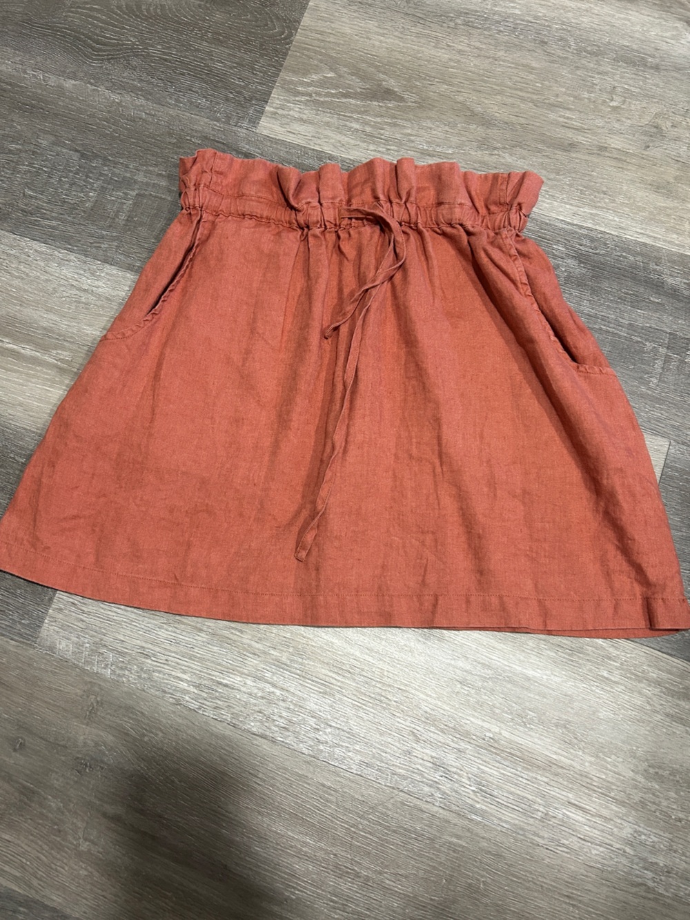 Modcloth Rust Paperbag Waist A-Line Skirt